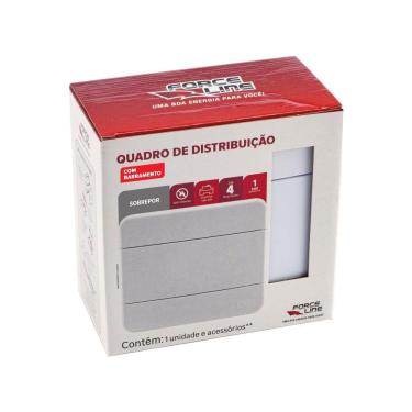 Imagem de Quadro de Distribuição C/Barramento 4 Din Sobrepor Forceline