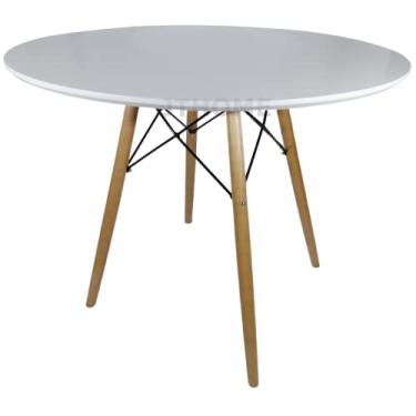 Imagem de Mesa Jantar Redonda 80cm MDF Eiffel Charles Eames (Branco)