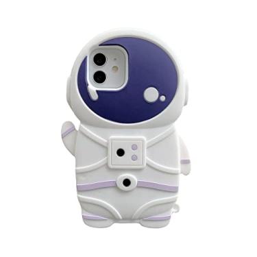 Imagem de Capa de morango 3D de desenho animado para iPhone 13 Pro Max 12 11 XR XS SE 2020 6 7 8 Plus Animais fofos Capa de silicone macio, astronauta, para iPhone 6S