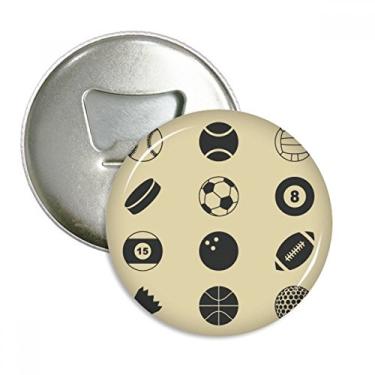 Imagem de Bola classe esportiva simples padrão geométrico abridor de garrafas ímã de geladeira emblema multifuncional