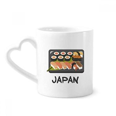 Imagem de Caneca tradicional japonesa de sushi de cerâmica para café copo de coração de vidro