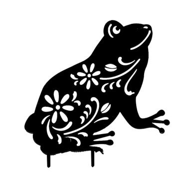Imagem de sillervan jardim, arte inovadora para quintal, estátua ao ar livre, sapo realista, enfeite decoração vazada, formato animal, decoração para pátio, quintal, gramado, varanda, quintal, estacas gramado, metal, charmosa