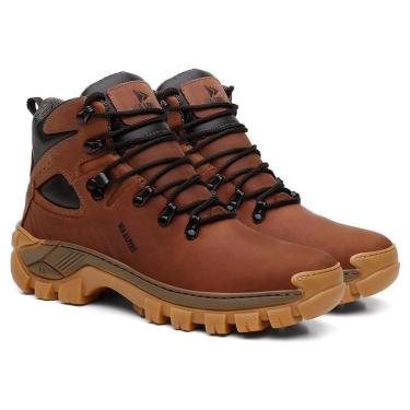 Imagem de Bota Em Couro Masculina Adventure Coturno Tênis Confortável Dia a Dia Califórnia-Masculino