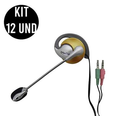 Imagem de Kit 12 Unidades Fone de ouvido com microfone P2 Home Office Computador Notebook Jogos Wathsapp Headset