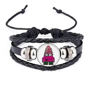 Imagem de DIYthinker Pulseira de corda trançada de couro trançado com monstro alienígena do Universo