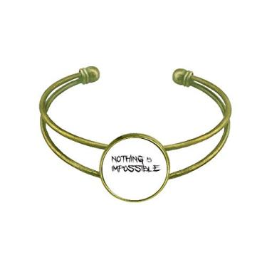 Imagem de Bracelete retrô com a frase Nothing Is Impossible