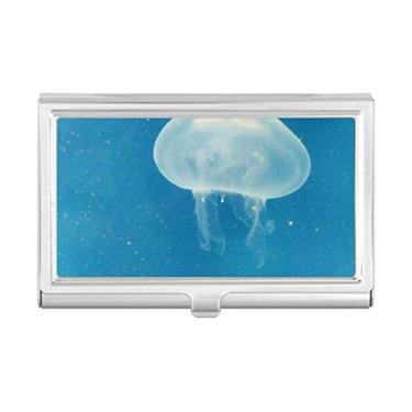 Imagem de Porta-cartões de visita com imagem da natureza da ciência do oceano Jellyfish