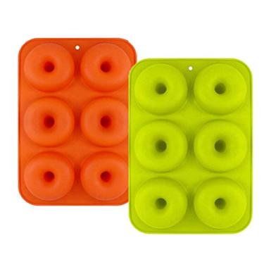 Imagem de Ccoco Molde de rosquinha de silicone, moldes antiaderentes para fazer rosquinhas com 6 cavidades, assadeira resistente ao calor, formas para assar bolos, biscoitos, bagéis, muffins para fazer cupcakes