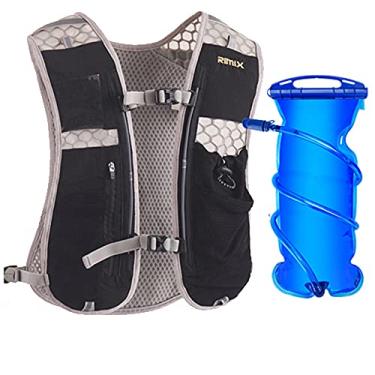 Imagem de Mochila de corrida leve 5L para esportes ao ar livre, trilha, corrida, maratona, trilha, caminhada, fitness, bolsa de hidratação para homens e mulheres, com bolsa de 1L ou chaleira de 500 ml