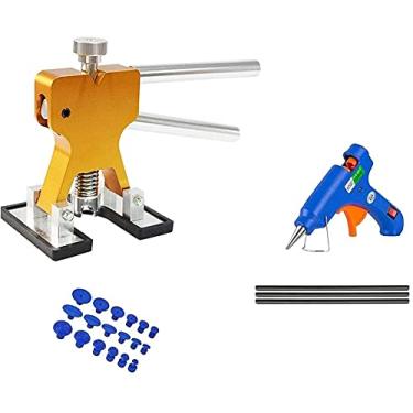Imagem de Ferramentas de reparo de dente de carro Kit de reparo de dente automotivo Kits de remoção de extrator de dente de corpo automotivo sem pintura com pistola de cola Varas de cola e guias de extrator de cola para veículos