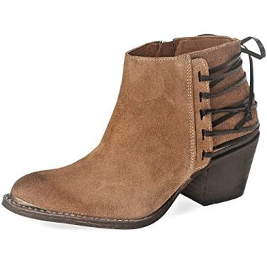 Imagem de Klub Nico Berta Corset Tobacco Back Weathered Suede Edgy Stacked Heel Bootie (10)