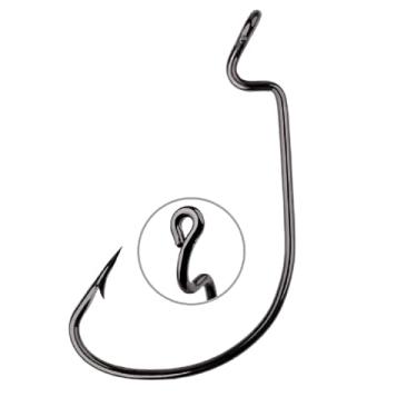 Imagem de Kit 25 Anzol Offset Antienrosco EWG Para Iscas Soft Pesca Varios Tamanhos Robalos Traíras Tucunarés Black Bass (3/0, Preto)