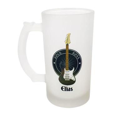 Imagem de Caneca Vidro Cerveja Chopp Instrumento Musical Guitarra