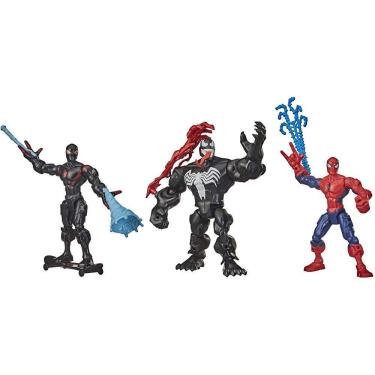 Imagem de Pacote da coleção Marvel Hero Mashers Web-Slinging com Homem-Aranha, Venom e Miles - Amazon Exc