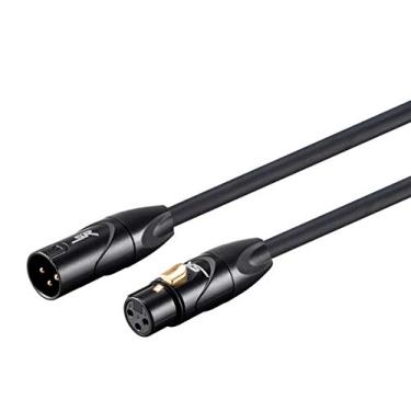 Imagem de Monoprice Cabo XLR macho para XLR fêmea [microfone e interconexão] – 90 cm | Banhado a ouro, 16 AWG – Stage Right Series Preto
