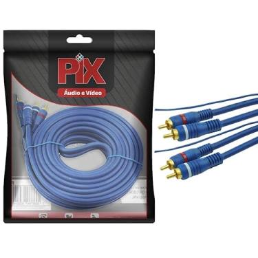 Imagem de PIX Cabo Rca - 2 + 2 Rca 6 Mm Azul 5M - com Fio Remote