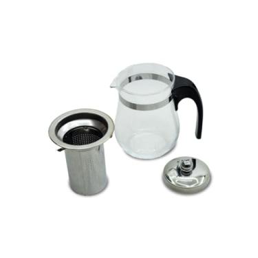 Imagem de Conjunto Para Chá De Vidro Bule Com Infusor Inox E 4 Mini Xícaras