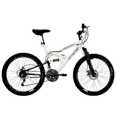 Imagem de Bicicleta Aro 26 MTB 18V Full Suspention Duplo Freio a Disco Max 260 Branca-Unissex