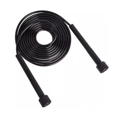 Imagem de Corda de pular ajustável com alça antiderrapante para treino, corda de pular de fitness para homens, mulheres e crianças, corda de pular de velocidade para exercício crossfit (Preto legal)