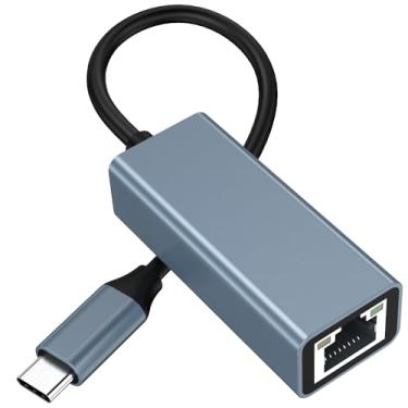 Imagem de Adaptador USB C para Ethernet, sem driver RJ45 para USB C, adaptador de rede LAN Ethernet tipo C de 100 Mbps para MacBook Pro/Air, para iPhone 15 Pro/Max, para Dell XPS, para Galaxy S8-S23