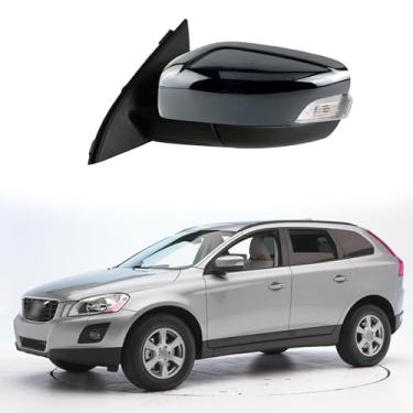 Imagem de Espelho lateral do motorista adequado para Volvo XC60 XC-60 2013 2008-2013 Montagem do espelho lateral Espelho retrovisor de substituição elétrico ajustável, aquecimento, luz de direção, controle de