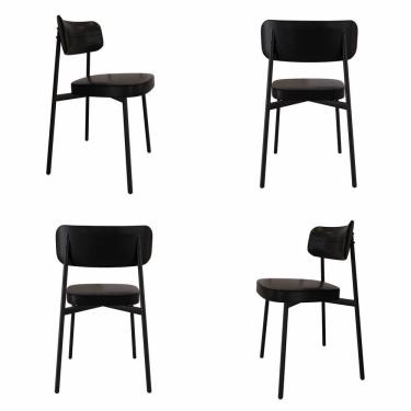 Imagem de Cadeira Fixa com 4 Pés 50 X 44,7 X 83,8 Cm com 4 Unidades Alloa Preto Epoxi