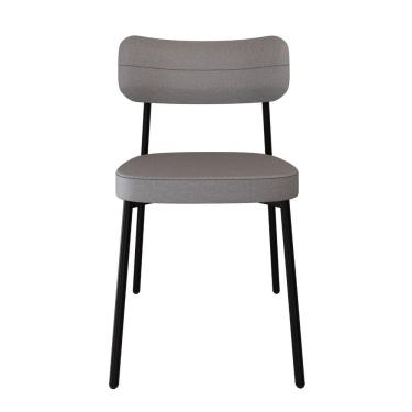 Imagem de Cadeira Alloa Fixa com 4 Pés 50 X 44,7 X 83,8 Cm com 1 Unidade Corriente Cinza Claro/Preto Epoxi