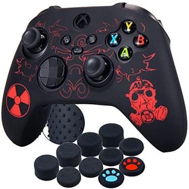 Imagem de YoRHa Capa de borracha de silicone para controle Xbox Series X/S x 1 (vermelho radiação) com alças de polegar profissionais x 10