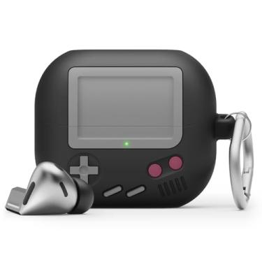 Imagem de elago Compatível com Samsung Galaxy Buds 3 Pro e 3 e 3 FE, capa AW5 Classic Game Player Design com mosquetão, proteção total, acessórios de fone de ouvido, para homens, para mulheres [Preto]