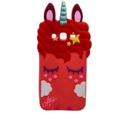Imagem de Capa Celular Compatível com Samsung Galaxy J2 Prime SM-G532MT / Gran Prime SM-G530 Silicone Flexível (Vermelho Unicórnio)