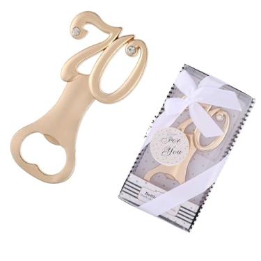 Imagem de Pacote com 1 abridor de garrafas de aniversário de 70 anos para lembrancinhas de festa de 70 anos, lembranças criativas, presentes, decorações para convidados, amigos, parentes, colegas