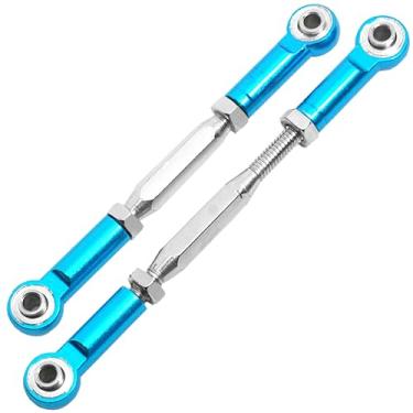 Imagem de 2 peças ShareGoo RC Direção Traseira Metal Servo Link 80-110 mm Trespassadores Ajustáveis Varão Ligação Camber Extremidades para Traxxas Slash 4x4 5807 Stampede HQ727 1/10 RC Peças Atualizadas de Carro, Azul