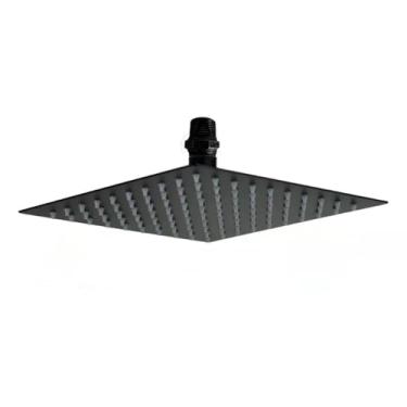 Imagem de Ducha Inox Preto Fosco 20x20 Com Niple De Teto