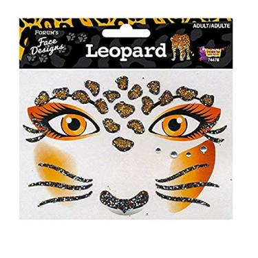 Imagem de Forum Novelties Face Designs-Leopard, Multi, Standard (74478)