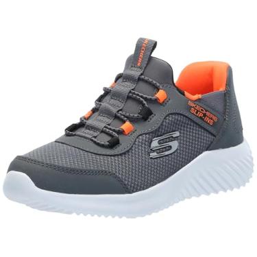 Imagem de Skechers Bounder-Brisk-Burst Tênis para meninos, Carvão/Laranja, 11.5 Little Kid