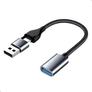 Imagem de Cabo Adaptador Tipo C Otg Usb 3.0 Universal 2 Em 1 Celular - X-CELL