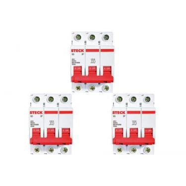 Imagem de Kit C/3 - Disjuntor Steck Din Tripolar 63A Sd63 3Ka