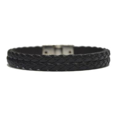 Imagem de Pulseira Couro Impressive - Vorax Acessórios, Preto, P - 17cm a 17,5cm