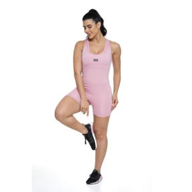 Imagem de Macaquinho Fitness Texturizado Action - Manalinda, P, Rosa claro