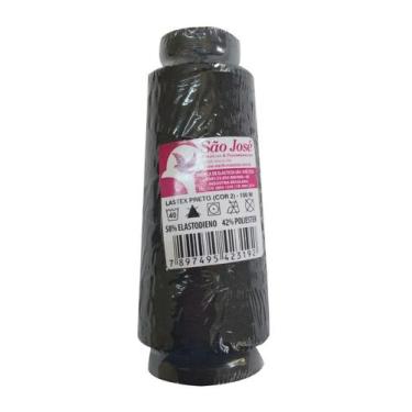 Imagem de Cone Lastex Fio Elastico Para Mega Hair 100Mt Preto - Sao Jose