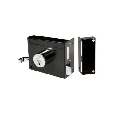 Imagem de Fechadura 3f sobrepor para portão - preto - FERRAGENS 3F