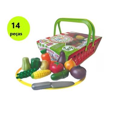 Imagem de Brincando De Feirinha Kit Cestinha E Legumes 14 Peças - Big Star
