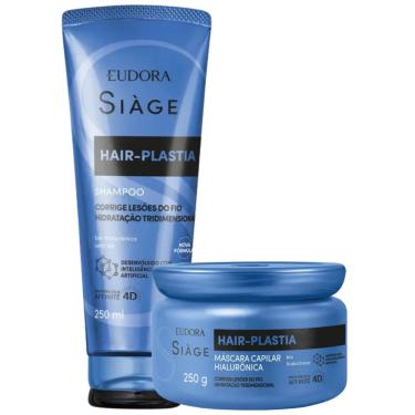Imagem de Kit Eudora Siàge Hair-Plastia Shampoo 250ml + Máscara Hialurônica 250g