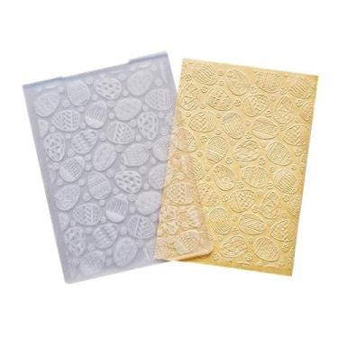 Imagem de DIYology Pastas de gravação de ovos de páscoa para fazer cartões, modelo de gravação de Páscoa para artesanato de papel faça você mesmo, scrapbook, decoração de argila de polímero
