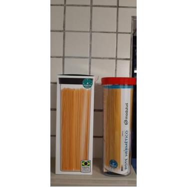 Imagem de Kit 2 Potes Herméticos Cereais Cumpridos espaguete  - Helsim 