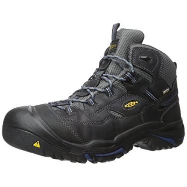 Imagem de Bota de trabalho masculina Keen Utility Braddock de cano m dio (bico macio) prova d' gua, Raven/Estate Blue, 15
