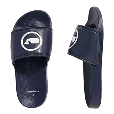 Imagem de vineyard vines Escorregador de piscina casual infantil unissex, Vineyard Navy, 3-4 Big Kid