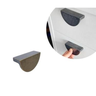 Imagem de Kit 8 Puxador de Gaveta Moderno/ Meia Lua Metal Ouro Velho - Compras F