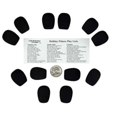 Imagem de Conjunto de 12 fones de ouvido e lapela (lavanda) para microfone e líder de fitness, preto