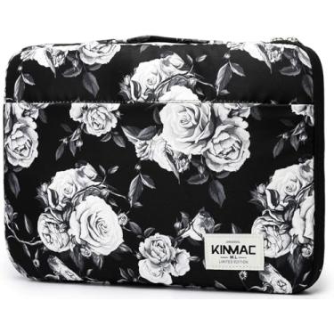 Imagem de Kinmac Capa protetora de 360° para laptop com alça para MacBook Pro de 16 polegadas, 16 polegadas HP, Lenovo, Dell, ASUS, Ultrabook Acer e laptop empresarial (rosa branca)